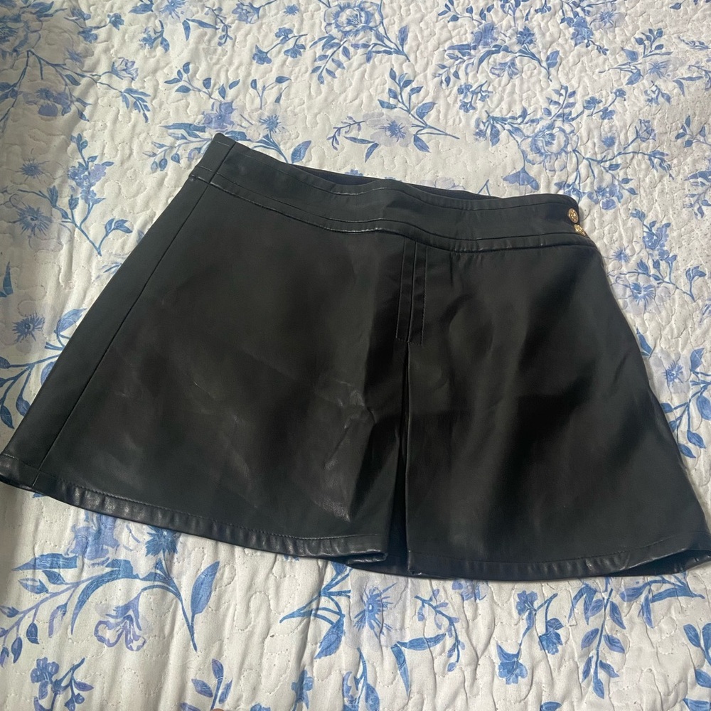 J.Crew Black Mini Skort with Ribbed Waistband